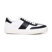 Italiaanse Leren Vetersneakers Wit/Zwart Tod's , White , Heren