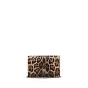 Leopard Print Small Skull Tas Alexander McQueen , Brown , Dames