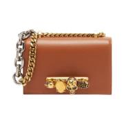 Bruine Mini Jewelled Satchel Tas Alexander McQueen , Brown , Dames