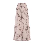 Roze Bloemen Wijde Broek Alexander McQueen , Pink , Dames