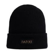 Zwarte Wol Logo Geborduurde Hoed Patou , Black , Dames