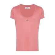 Roze Jersey T-shirt met Orb Logo Vivienne Westwood , Pink , Unisex