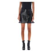 Zwarte Vinyl Mini Rok Courrèges , Black , Dames