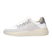 Witte Leren Sneaker Roque Roman Nubikk , White , Heren