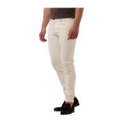 Skinny Jeans in Gebroken Wit Profuomo , White , Heren