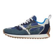 Suede and technical fabric sneakers Loop-M. W6Yz , Blue , Heren