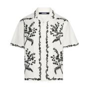 Bloemenprint Camp Collar Overhemd Jacquemus , White , Heren