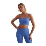 Ribbed Seamless Strap Bra Aim'n , Blue , Dames