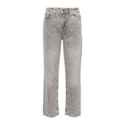 Grijze Denim Jeans Distressed Finish Liu Jo , Gray , Dames