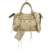 Pre-owned Leather handbags Balenciaga Vintage , Beige , Dames