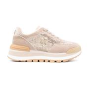 Velvet Corduroy Sequin Sneakers Liu Jo , Beige , Dames