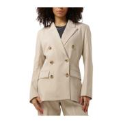 Beige Fitted Blazer voor Dames Second Dames , Beige , Dames