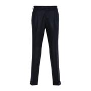 Blauwe Wollen Broek met Plooien PT Torino , Blue , Heren