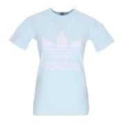 Blauwe Trefoil Logo Dames T-shirt Adidas , Blue , Dames