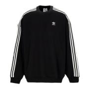 Klassieke Oversized Crewneck Sweatshirt Zwart Adidas , Black , Dames