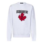 Horror Maple Leaf Cool Fit Sweatshirt Dsquared2 , White , Heren