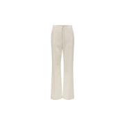 Wollen Gabardine Broek Off White Moncler , White , Dames