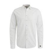 Lange Mouw Twill Jersey Shirt Cast Iron , White , Heren