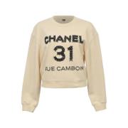 Pre-owned Cotton tops Chanel Vintage , Beige , Dames