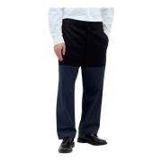 Katoenen Gabardine Combo Broek Thom Browne , Blue , Heren