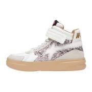 Leather and suede ankle sneakers Q-Uni. W6Yz , White , Dames