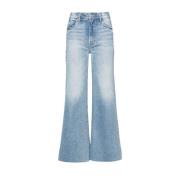 Blauwe Flared Denim Jeans Mother , Blue , Dames