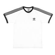 Strepen Tee Wit Korte Mouw T-shirt Adidas , White , Heren