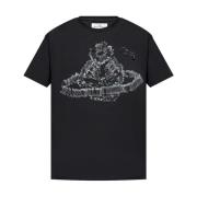 Zwarte Jersey Orb Logo T-shirts Vivienne Westwood , Black , Heren