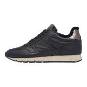 Leather and wool sneakers Julia Voile Blanche , Black , Dames