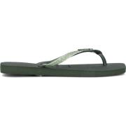 Vierkante Glitter Slippers Groen Havaianas , Green , Dames