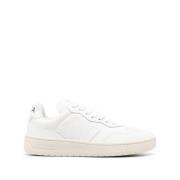 Witte Leren Sneakers Geperforeerde Ronde Neus Veja , White , Heren