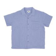 Veren Geweven Shirt Hydrangea Obey , Blue , Heren