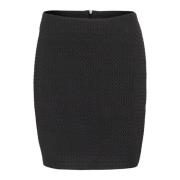 Elegante Rok Zwart Diep Patroon Kaffe , Black , Dames