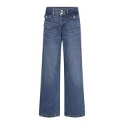 Wijde Hoge Taille Jeans Blauw MOS Mosh , Blue , Dames