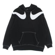 Zwarte Fleece Hoodie met Swoosh Logo Nike , Black , Dames