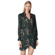 Korte Viscosejurk met Luipaardprint Pinko , Multicolor , Dames