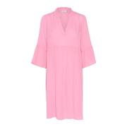 Rosebloom Ruches Jurk Kaffe , Pink , Dames