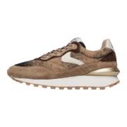 Suede and felt sneakers Qwark Hype Woman Voile Blanche , Brown , Dames