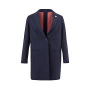 Blauwe Katoenen Elegante Jas Lardini , Blue , Dames