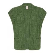 Gestructureerd Casual Vest in Lawn Green Skovhuus , Green , Dames