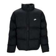 Zwart/Wit Puffer Jas Hoge Kraag Nike , Black , Heren