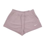 Ribgebreide Jersey Shorts in Taupe/Wit Nike , Pink , Dames