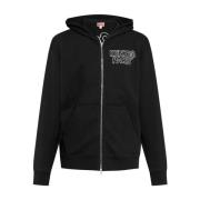 Zwarte Geborduurde Logo Hoodie Kenzo , Black , Heren