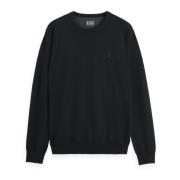 Klassieke Crewneck Trui met Lange Mouwen Scotch & Soda , Black , Heren