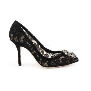 Zwarte Leren Bellucci Taormina Pumps Dolce & Gabbana , Black , Dames