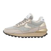 Suede and felt sneakers Qwark Hype FUR Woman Voile Blanche , Gray , Da...