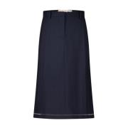 Zakelijke Wollen Rok met Zakken Marni , Blue , Dames