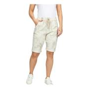 Zand Shorts Knickers met Elastische Tailleband 2-Biz , Beige , Dames