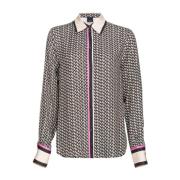 Geometrisch Patroon Shirt Beige Pinko , Multicolor , Dames