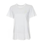 Rib T-shirt met labelstiksels Isabel Marant , White , Dames